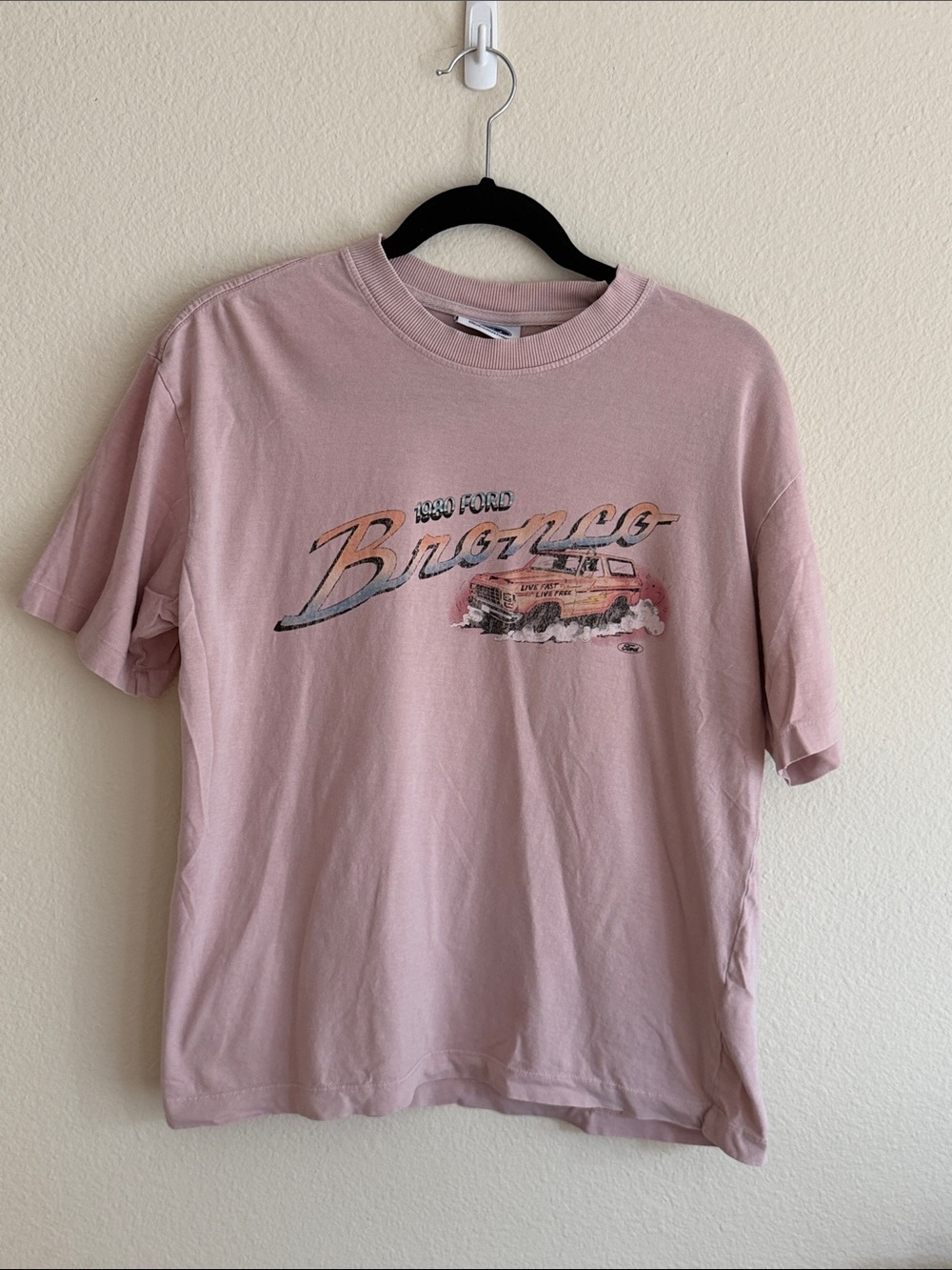 Cotton On Pale Pink 'Bronco' Graphic Short Sleeve Tee